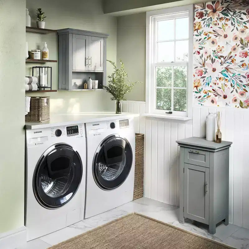 Pensile da bagno e lavanderia Somerset a due ante con ripiano aperto e regolabile