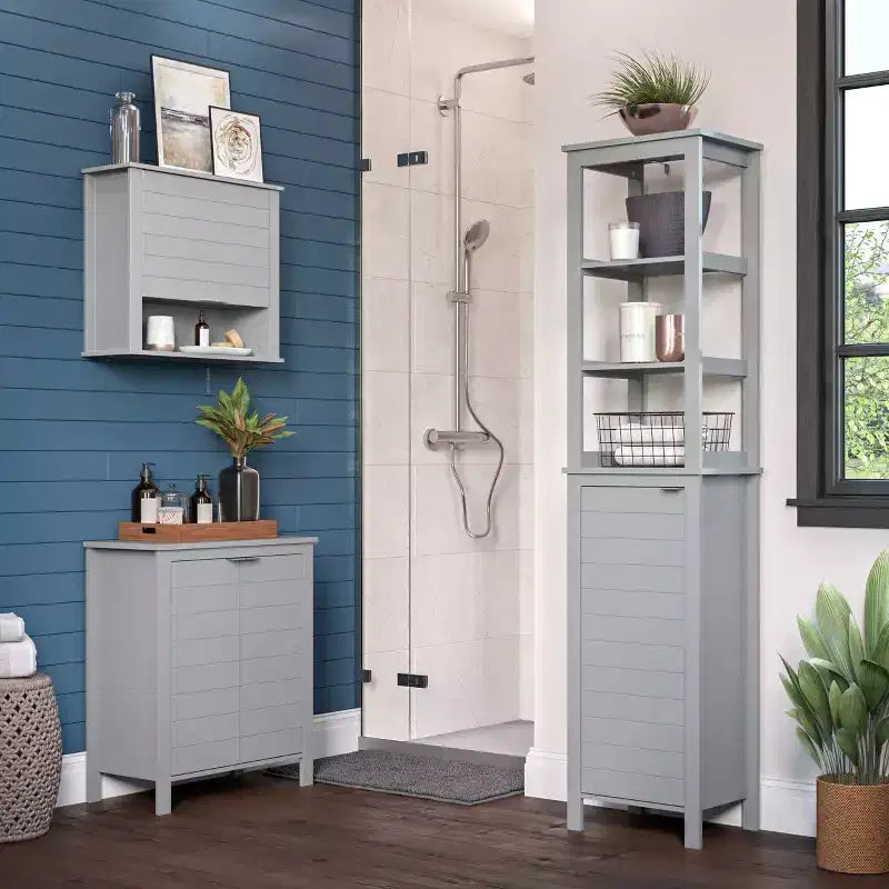 Mobile contenitore Madison a due ante per bagno e lavanderia con ripiano regolabile