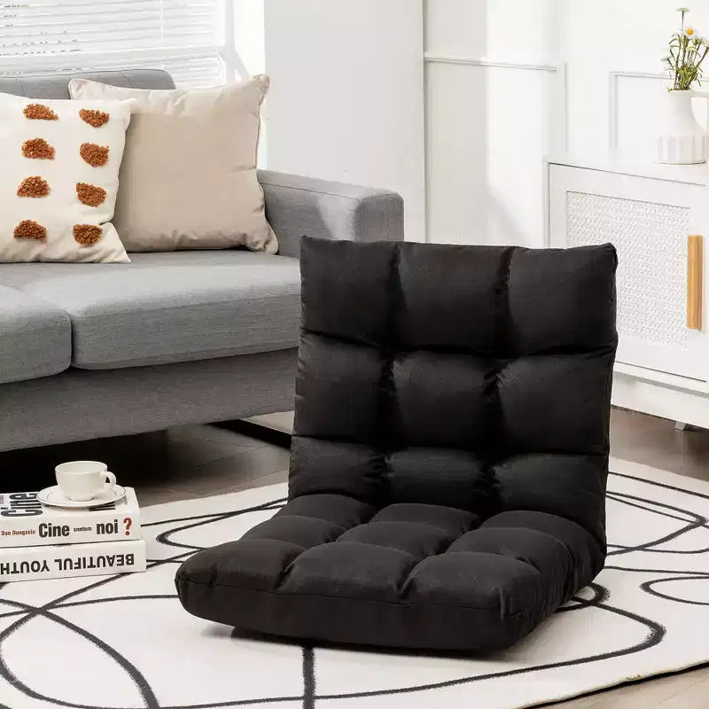 Sedia da Pavimento Pieghevole Regolabile a 14 Posizioni per Gioco, Divano Lounge Pigro Grigio/Blu/Caffè