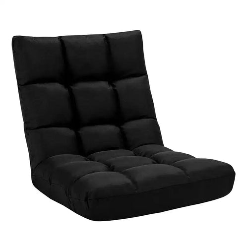 Costway Adjustable 14-Position Floor Chair Folding Lazy Gaming Sofa Lounge Chair Gray\Blue\ Coffee