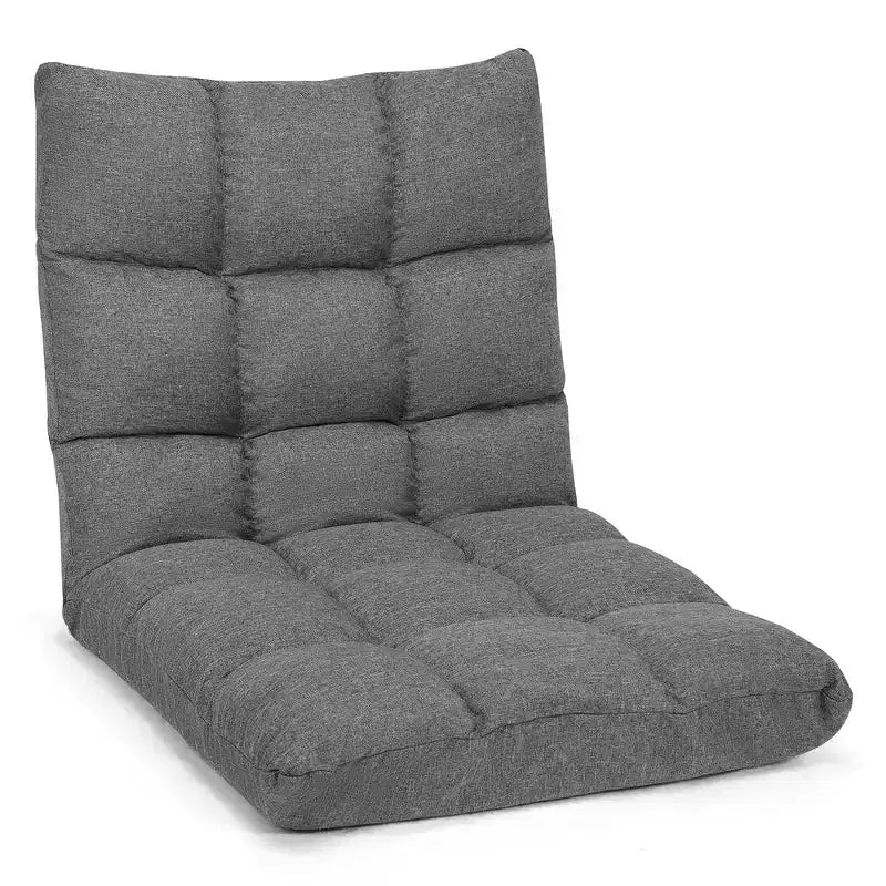 Sedia da Pavimento Pieghevole Regolabile a 14 Posizioni per Gioco, Divano Lounge Pigro Grigio/Blu/Caffè