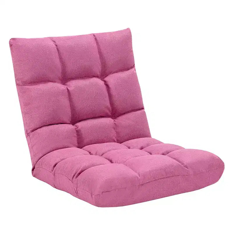 Sedia da Pavimento Pieghevole Regolabile a 14 Posizioni per Gioco, Divano Lounge Pigro Grigio/Blu/Caffè