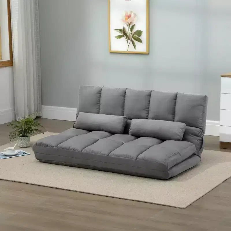Divano Letto Convertibile, Pieghevole, Chaise Longue per Ospiti con 2 Cuscini, Schienale e Poggiatesta Regolabili