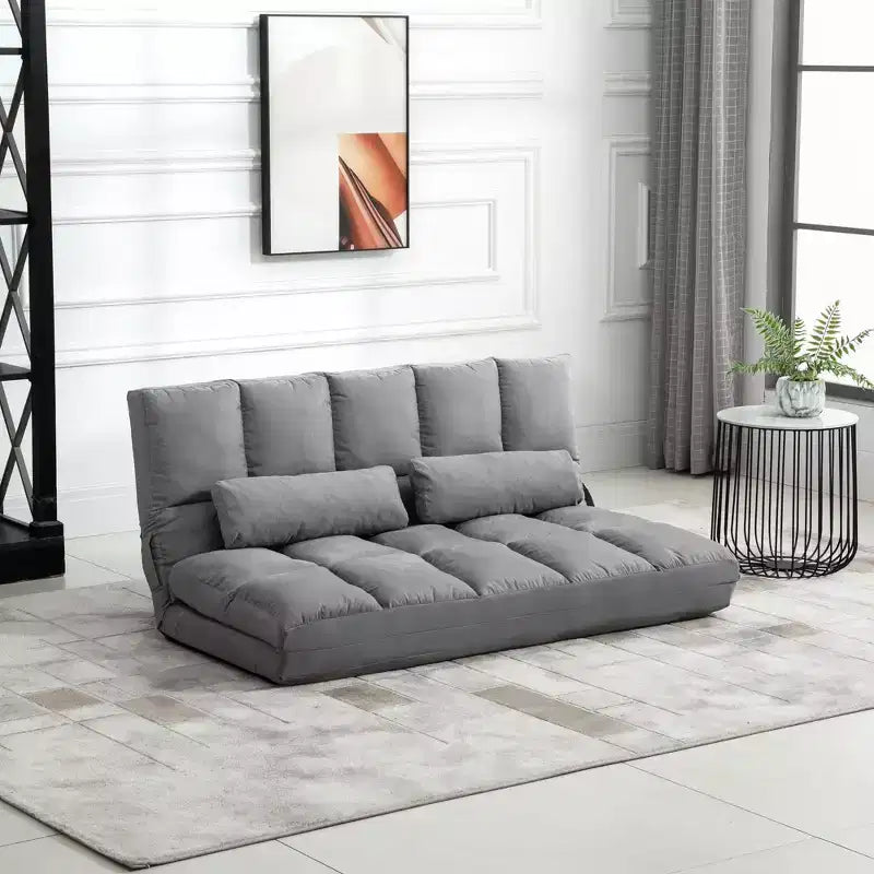 Divano Letto Convertibile, Pieghevole, Chaise Longue per Ospiti con 2 Cuscini, Schienale e Poggiatesta Regolabili