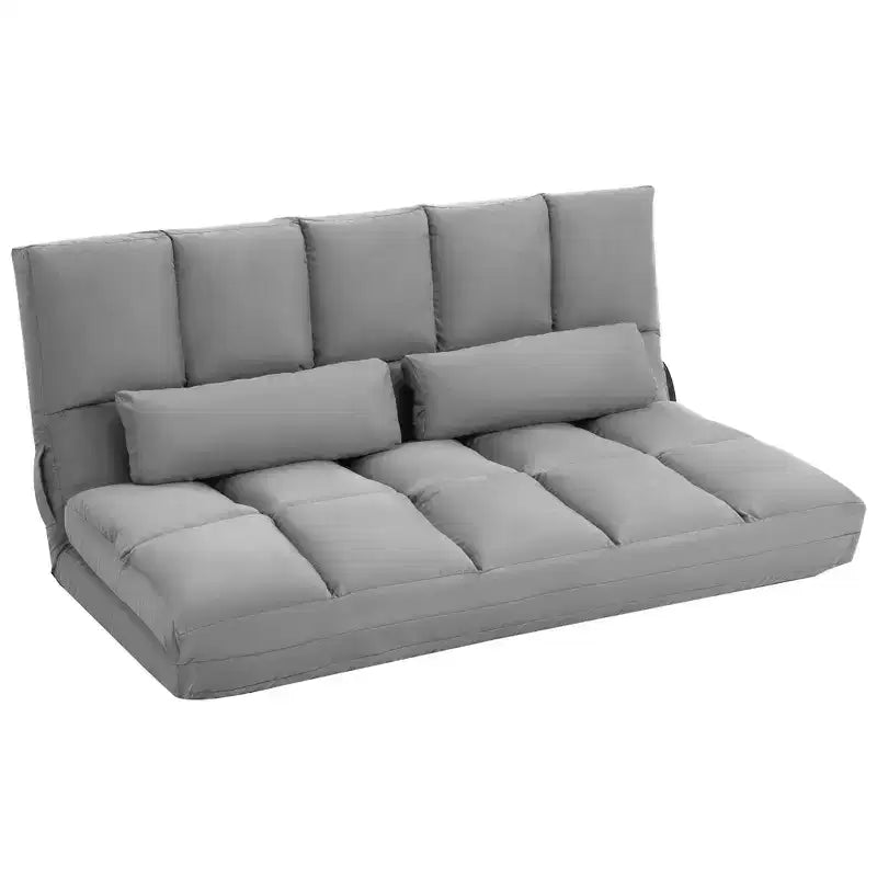 Divano Letto Convertibile, Pieghevole, Chaise Longue per Ospiti con 2 Cuscini, Schienale e Poggiatesta Regolabili