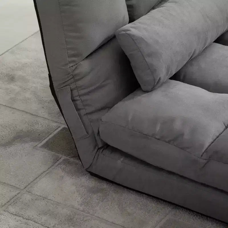 Divano Letto Convertibile, Pieghevole, Chaise Longue per Ospiti con 2 Cuscini, Schienale e Poggiatesta Regolabili