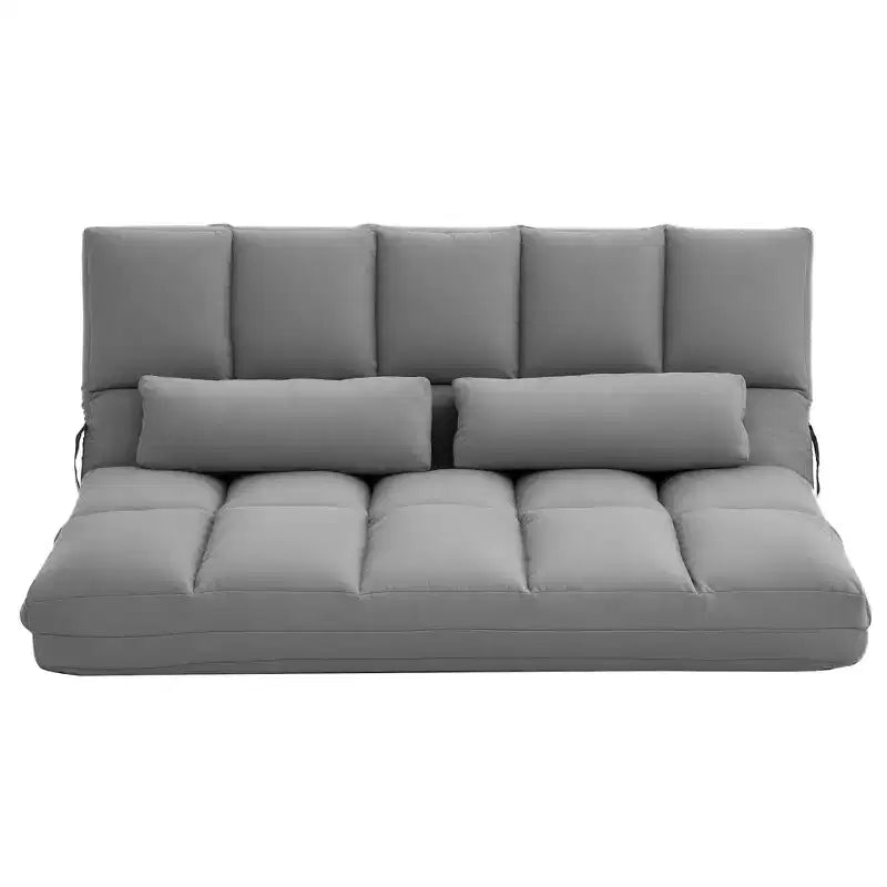 Divano Letto Convertibile, Pieghevole, Chaise Longue per Ospiti con 2 Cuscini, Schienale e Poggiatesta Regolabili