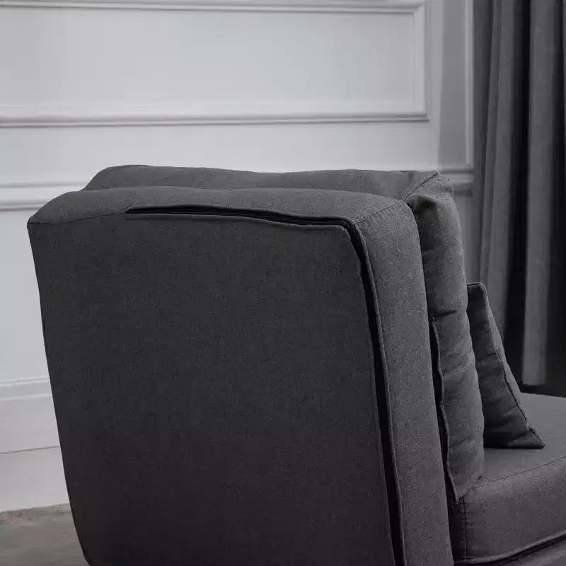 Sedia Flip Convertibile, Divano Pigro da Pavimento, Divano Letto Pieghevole Imbottito con Schienale Regolabile, Struttura in Metallo e Cuscini per Soggiorno