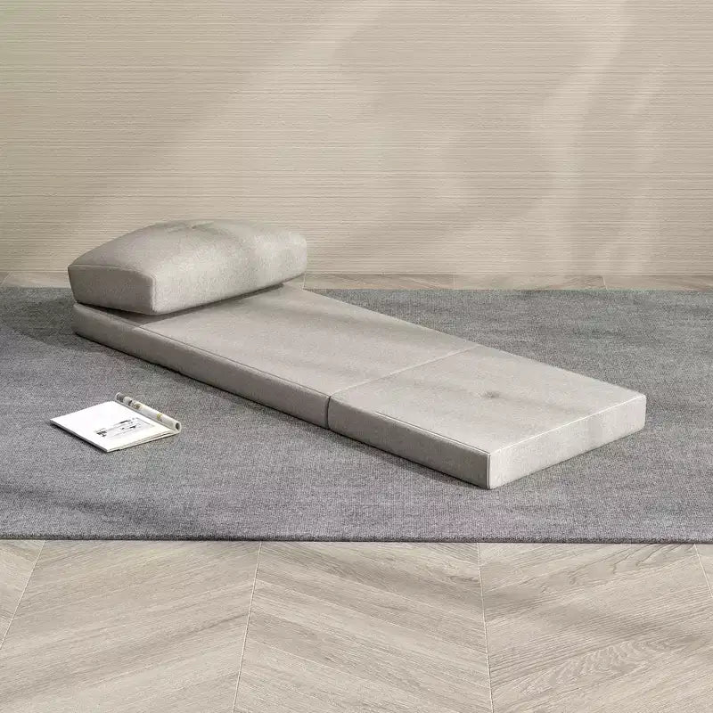 Sedia Flip Convertibile, Divano Pigro da Pavimento, Divano Letto Pieghevole Imbottito con Schienale Regolabile, Struttura in Metallo e Cuscini per Soggiorno