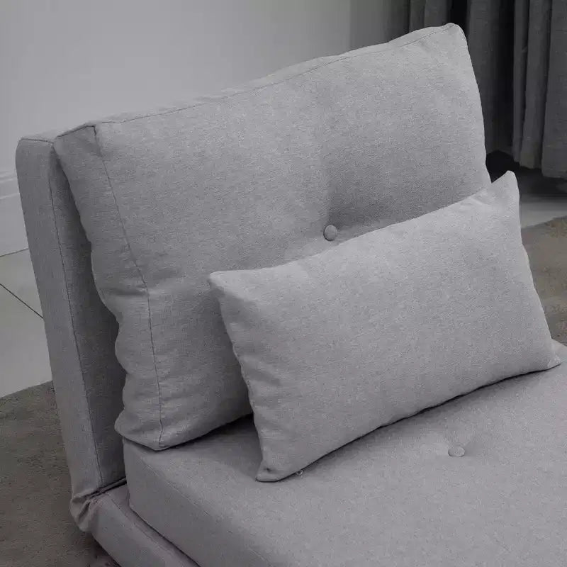 Sedia Flip Convertibile, Divano Pigro da Pavimento, Divano Letto Pieghevole Imbottito con Schienale Regolabile, Struttura in Metallo e Cuscini per Soggiorno