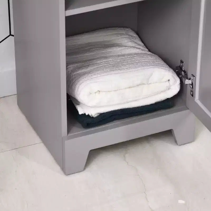 Mobiletto da Bagno Stretto, Armadietto Autoportante con 1 Cassetto e Ripiano Regolabile per Soggiorno