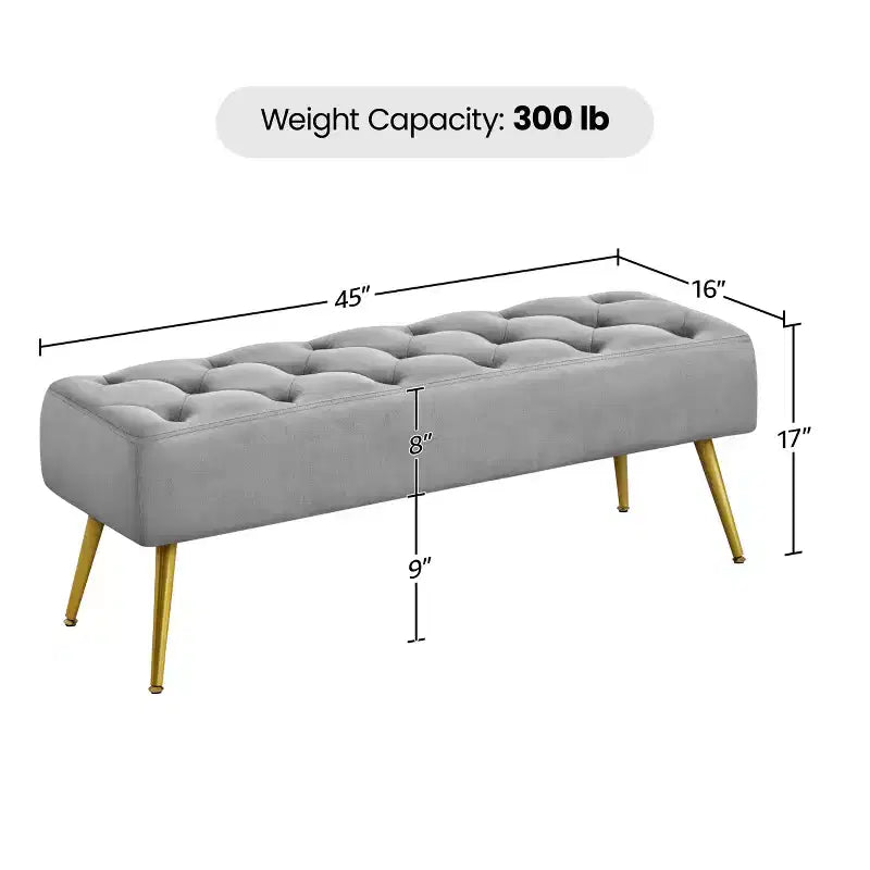 Panca Poggiapiedi Ottomana Moderna Imbottita Capitonnè per Camera da Letto