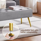 Panca Poggiapiedi Ottomana Moderna Imbottita Capitonnè per Camera da Letto