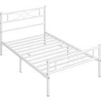 Semplice Struttura Letto in Metallo con Testiera e Pediera dal Design Curvo