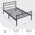 Semplice Struttura Letto in Metallo con Testiera e Pediera dal Design Curvo