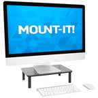 Rialzo Monitor in Metallo, Confezione da 2 | Supporto Regolabile in Altezza per Monitor e Laptop da Scrivania | Adatto per Schermi Fino a 32 Pollici, Capacità 20 kg