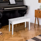 Panca da pianoforte a 2 posti imbottita in similpelle betulla Country tradizionale