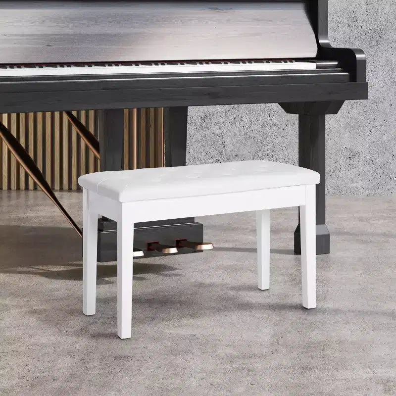 Panca da pianoforte a 2 posti imbottita in similpelle betulla Country tradizionale