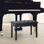 Panca da pianoforte a 2 posti imbottita in similpelle betulla Country tradizionale