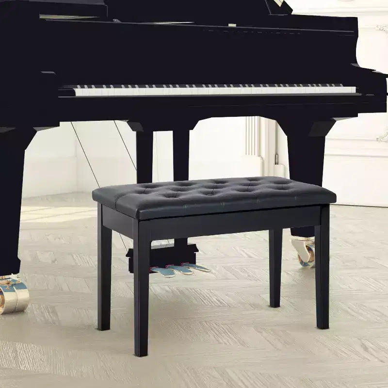 Panca da pianoforte a 2 posti imbottita in similpelle betulla Country tradizionale