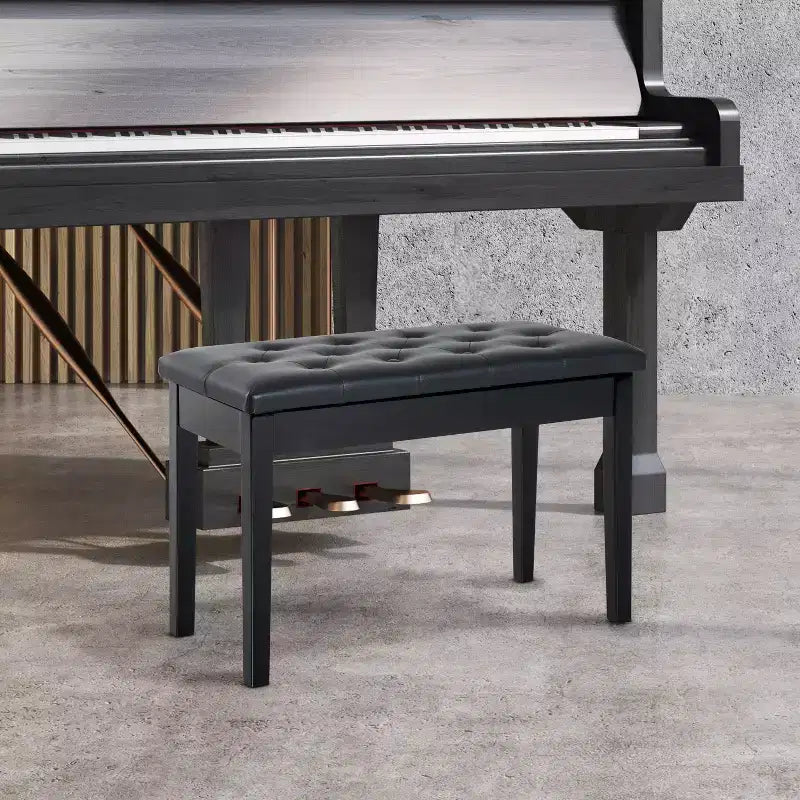 Panca da pianoforte a 2 posti imbottita in similpelle betulla Country tradizionale