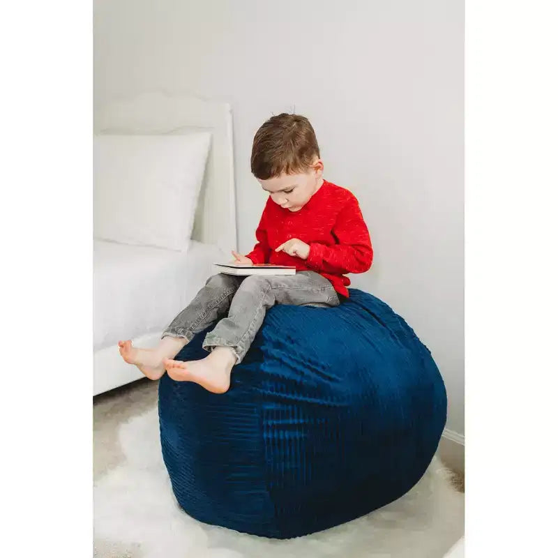 Fodera Grande per Pouf Contenitore Stuff 'n Sit 84 cm per Peluche e Giocattoli - Velluto a Coste Blu Royal