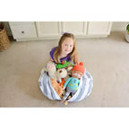 Stuff n Sit XL 38, Copertura Contenitore a Sacco per Giocattoli di Peluche, Ottimo come Organizzatore per la Camera da Letto o Sedia, a Righe Grigie/Bianche
