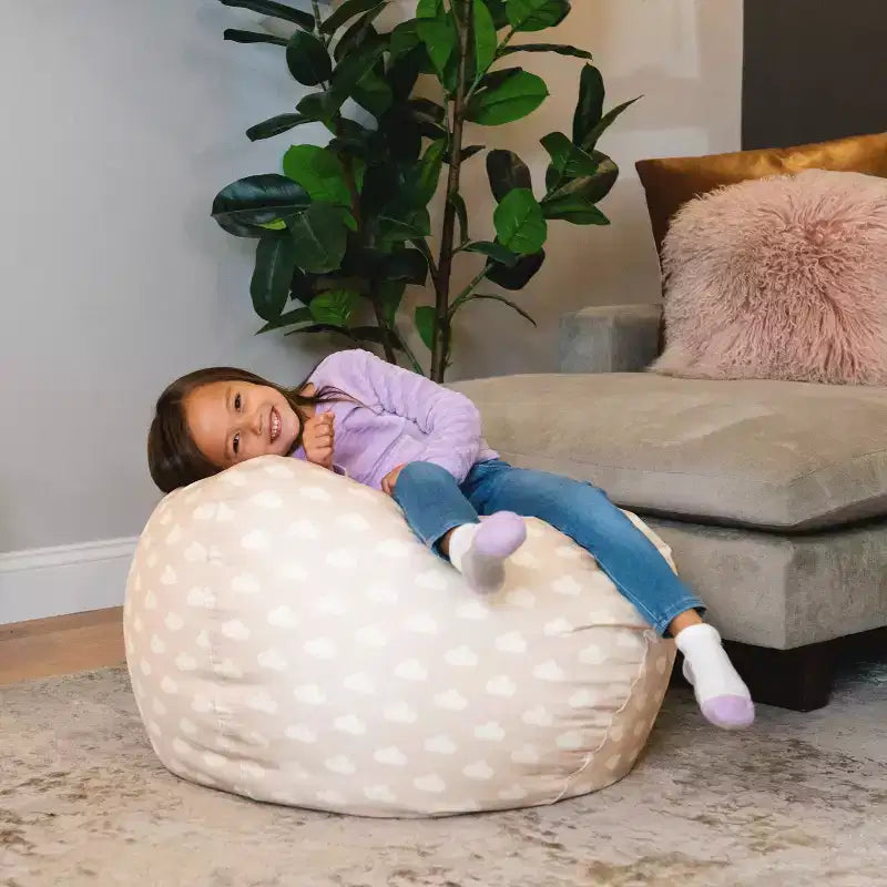 5' Newalla Modern Shearling Pouf Sacco