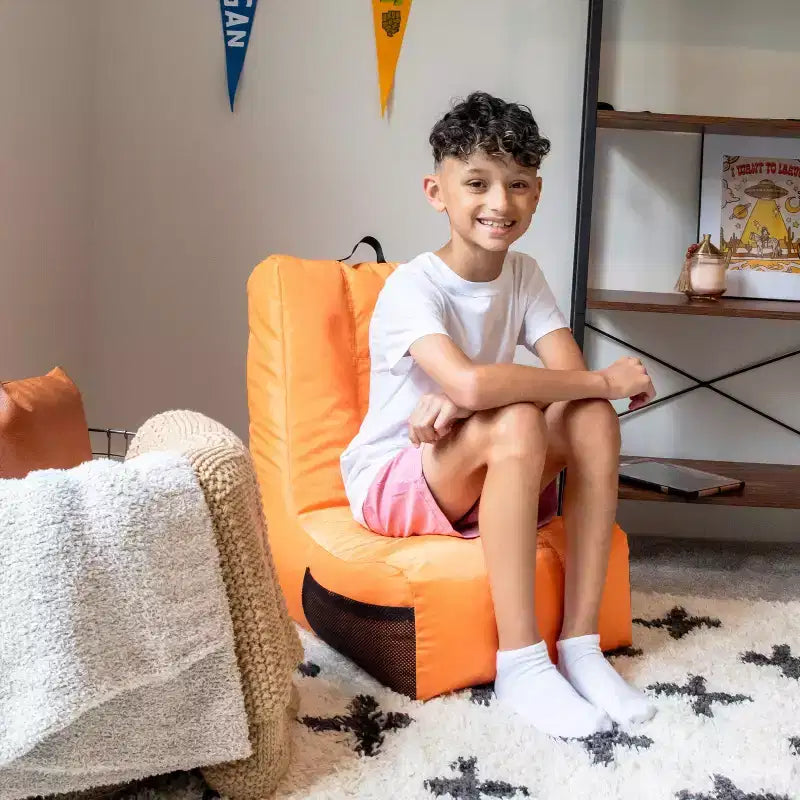 Poltrona sacco reclinabile da gaming e relax, in misto poliestere e nylon, per bambini