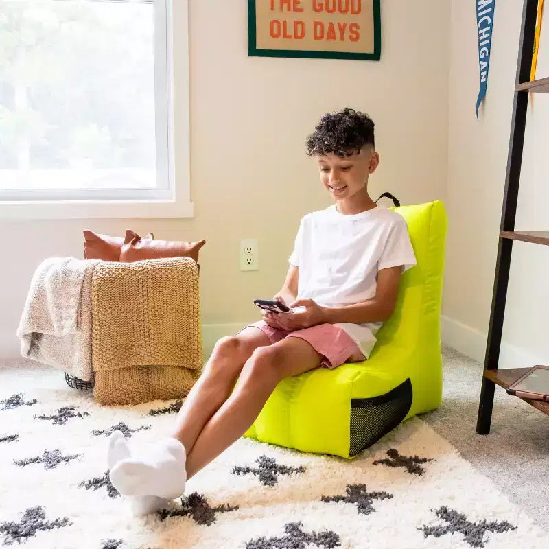 Poltrona sacco reclinabile da gaming e relax, in misto poliestere e nylon, per bambini